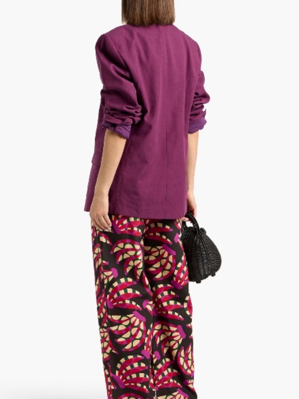 Farm Rio Lyocell and Cotton Blend Blazer in Plum Purple - Picture 2 of 13